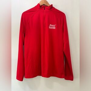 Budweiser Under Amour‎ Men’s Quarter Zip Size Medium Red Lightweight Shirt